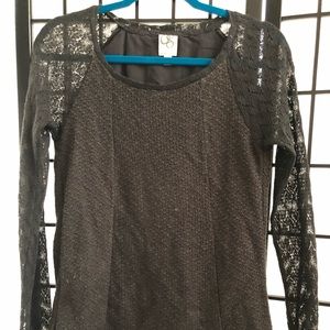 Anthropologie One September grey lacy sweater